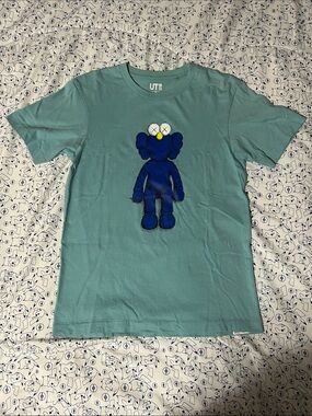 UNIQLO x KAWS BFF Teal Blue Graphic Tee Shirt